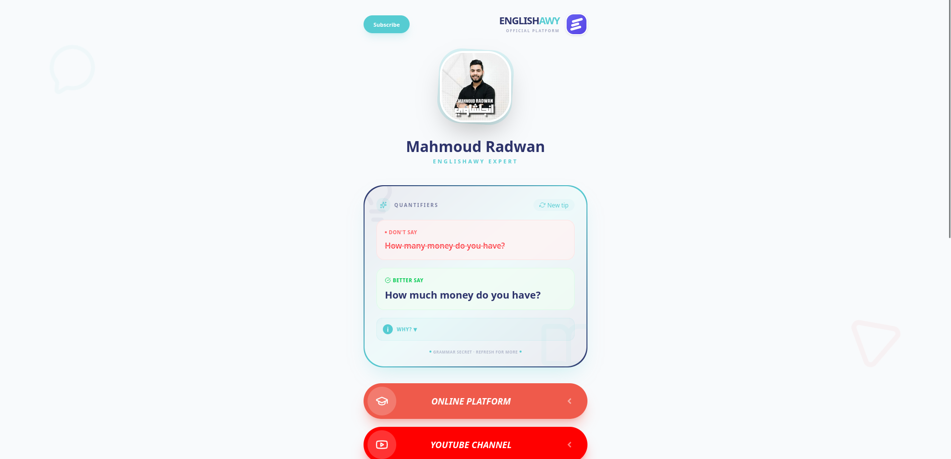 Mr. Englishawy — Link-In-Bio
